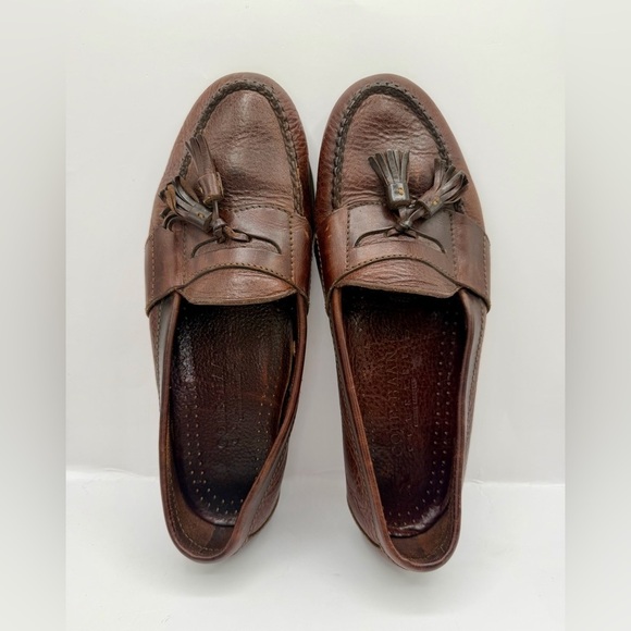 Cole Haan Loafers Mens 9.5D Black Brown Leather Kiltie Tassel Mexico Vintage Cole Haan Mens Sizzle 9.5D Burgundy Leather Kiltie Tassel  main image 2